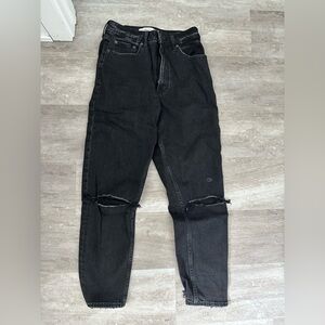 Abercrombie curve love distressed mom jeans
